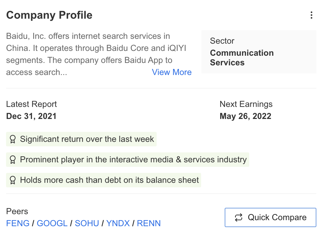 BIDU Company Profile