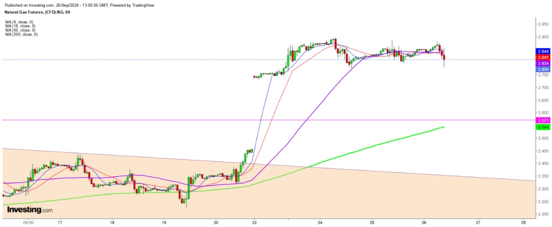 Gold Futures Hourly Chart