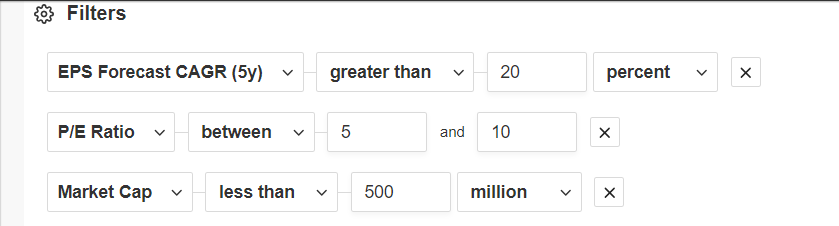 InvestingPro Filters