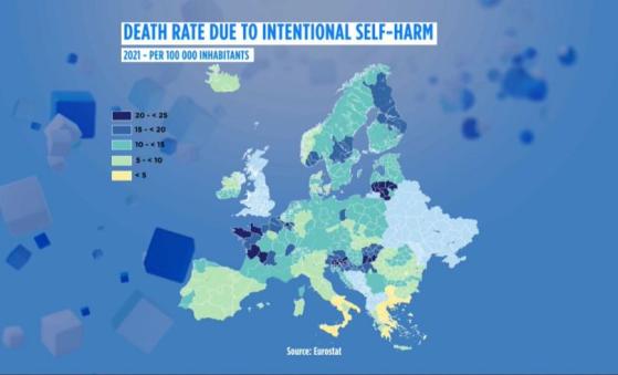 Il numero di morti per suicidio in Europa è diminuito del 13% in un decennio